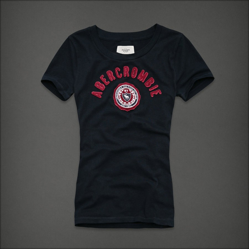 Abercrombie Fitch Mujeres De Cuello Redondo Corto Remera AF8168